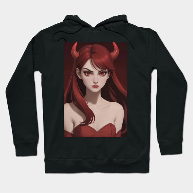 She Devil Cartoon Art Hoodie by FurryBallBunny